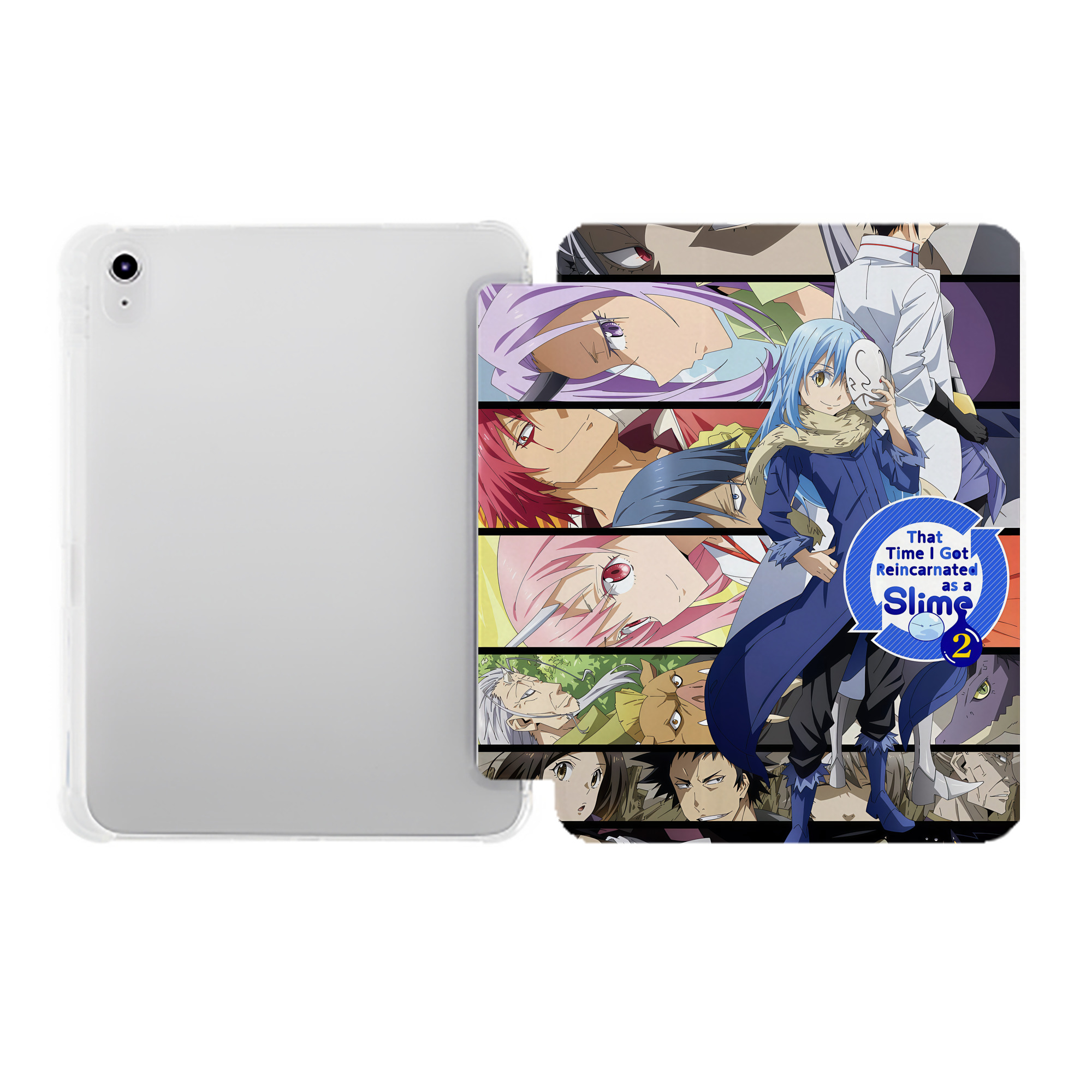 （画像用） 転スラ Regarding Reincarnated to Slime IPad ケース ペン収納付き 三つ折りスタンド PUレザー×シリコン 対応機種9.5/10.5/10.9インチ
